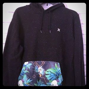 Hurley black Long Sleeve hoodie Tropical Print